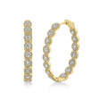 Diamond Halo Oval Inside Out Hoop Earrings 14k Yellow Gold (4.14ct)