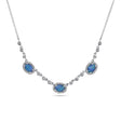 Oval Opal & Diamond Halo Necklace 14K White Gold (1.50ct)
