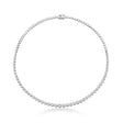 Half Eternity Diamond Bezel Tennis Necklace 14k White Gold (3.53ct)