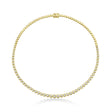 Half Eternity Diamond Bezel Tennis Necklace 14k Yellow Gold (3.53ct)