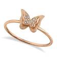 Diamond Butterfly Ring 14K Rose Gold (0.04ct)