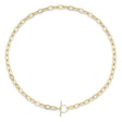 Diamond  Paper Clip Link Necklace in 14K Yellow Gold (0.13ct)