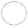 Diamond Paper Clip Link Necklace in 14K Rose Gold (0.13ct)