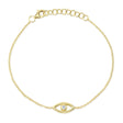 Diamond Bezel Evil Eye bracelet in 14K Yellow Gold (0.04ct)