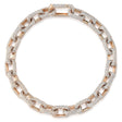 Diamond Pave Paper Clip Link Bracelet 14K Rose Gold (7.55ct)