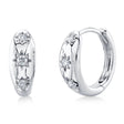 Diamond Star Huggie Earrings 14K White Gold (0.10ct)