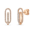 Diamond Paper Clip Link Earrings 14k Rose Gold (0.34ct)