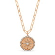 Diamond Star Paper Clip Pendant Necklace 14k Rose Gold (0.43ct)