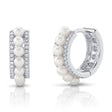 Diamond & Cultured Pearl Earrings 14K White Gold (0.15ct)