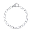 Diamond Paper Clip Link Bracelet 14k White Gold (0.41ct)