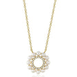 Diamond & Cultured Pearl Circle Pendant Necklace 14K Yellow Gold (0.05ct)