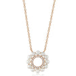 Diamond & Cultured Pearl Circle Pendant Necklace 14K Rose Gold (0.05ct)