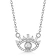 Diamond & Cultured Pearl Eye Pendant Necklace 14K White Gold (0.16ct)