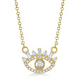 Diamond & Cultured Pearl Eye Pendant Necklace 14K Yellow Gold (0.16ct)
