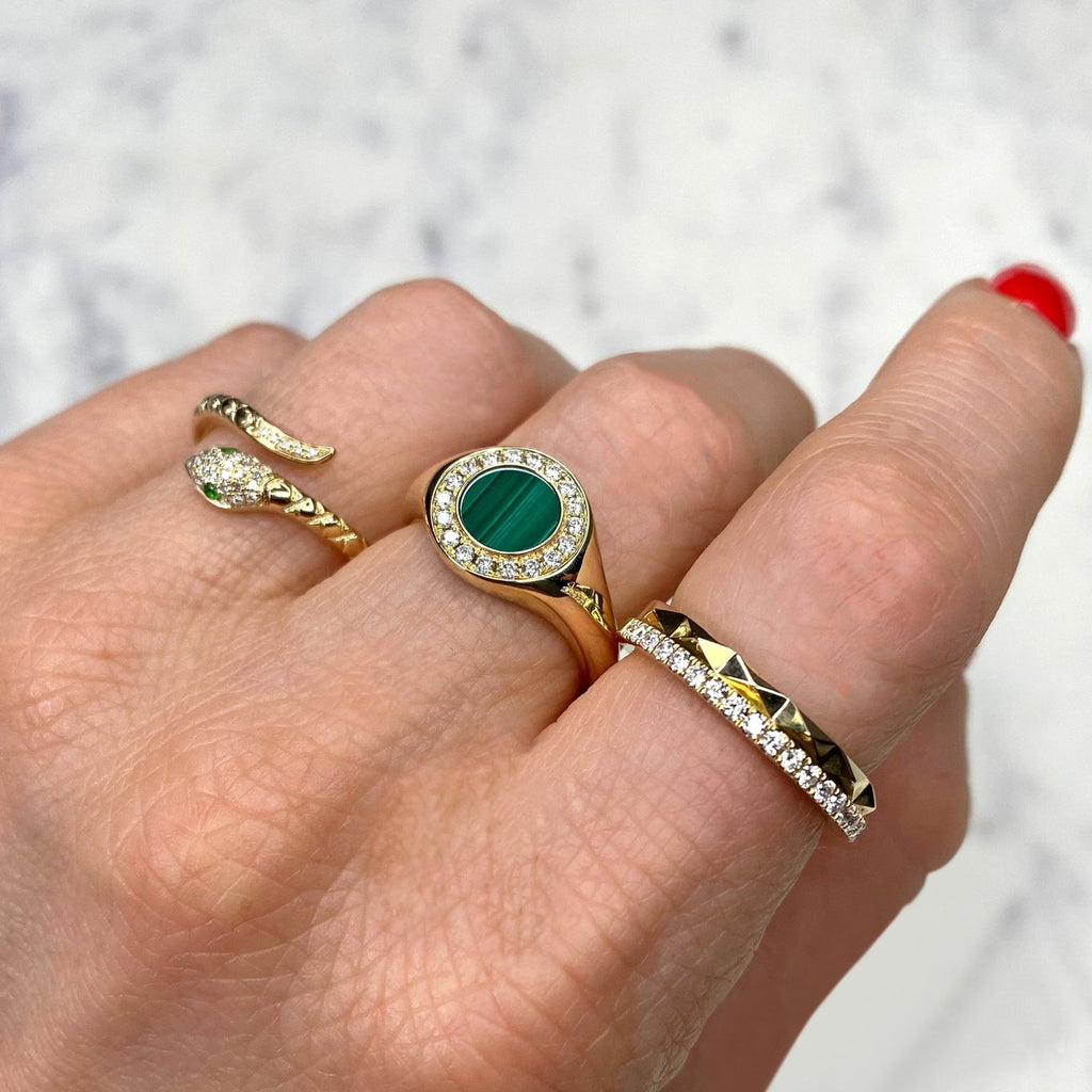 Diamond-Accented Stackable Wedding Band Ring 14K Yellow Gold (0.26ct)