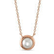 Cultured Pearl Circle Pendant Necklace 14K Rose Gold (5mm)