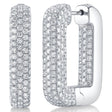 Lab Diamond Pave  Rectangle Hoop Earring 14K White Gold (4.20ct)