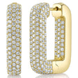 Diamond Pave  Rectangle Hoop Earring 14K Yellow Gold (4.20ct)
