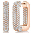 Lab Diamond Pave  Rectangle Hoop Earring 14K Rose Gold (4.20ct)
