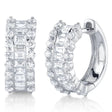 Baguette Diamond Huggie Earrings 14k White Gold (1.16ct)