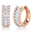 Baguette Diamond Huggie Earrings 14k Rose Gold (1.16ct)