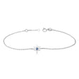 Blue Sapphire Jewish Star of David Petite Bracelet 14K White Gold (0.03ct)