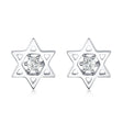 Diamond Jewish Star of David Petite Stud Earrings 14K White Gold (0.03ct)