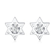 Lab Diamond Jewish Star of David Petite Stud Earrings 14K White Gold (0.03ct)