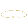 Blue Sapphire Jewish Star of David Petite Bracelet 14K Yellow Gold (0.03ct)