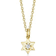 Floating Lab Diamond Jewish Star of David Petite Pendant Necklace 14K Yellow Gold (0.03ct)