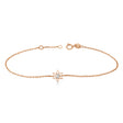 Diamond Jewish Star of David Petite Bracelet 14K Rose Gold (0.03ct)