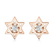 Diamond Jewish Star of David Petite Stud Earrings 14K Rose Gold (0.03ct)