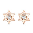 Lab Diamond Jewish Star of David Petite Stud Earrings 14K Rose Gold (0.03ct)