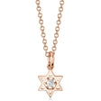 Floating Diamond Jewish Star of David Petite Pendant Necklace 14K Rose Gold (0.03ct)