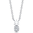 Diamond Pineapple Pendant Necklace 14K White Gold (0.03ct)
