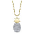 Round Diamond Pineapple Pendant Necklace 14K Yellow Gold (0.11ct)