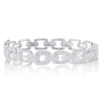 Diamond Link Bangle Bracelet 14K White Gold (1.97ct)