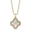 Diamond Double Sided Clover Pendant Necklace 14K Yellow Gold (1.03ct)