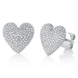 Diamond Puffed Heart Stud Earrings 14K White Gold (0.62ct)