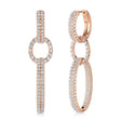 Lab Diamond Oval Hoop Drop Earrings 14K Rose Gold (2.59ct)