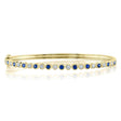 Blue Sapphire & Diamond Bangle Bracelet 14K Yellow Gold (1.22ct)