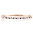 Blue Sapphire & Diamond Bangle Bracelet 14K Rose Gold (1.22ct)