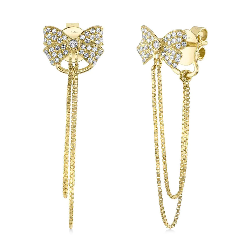 Diamond Bow Earrings 14K Yellow Gold (0.23ct)
