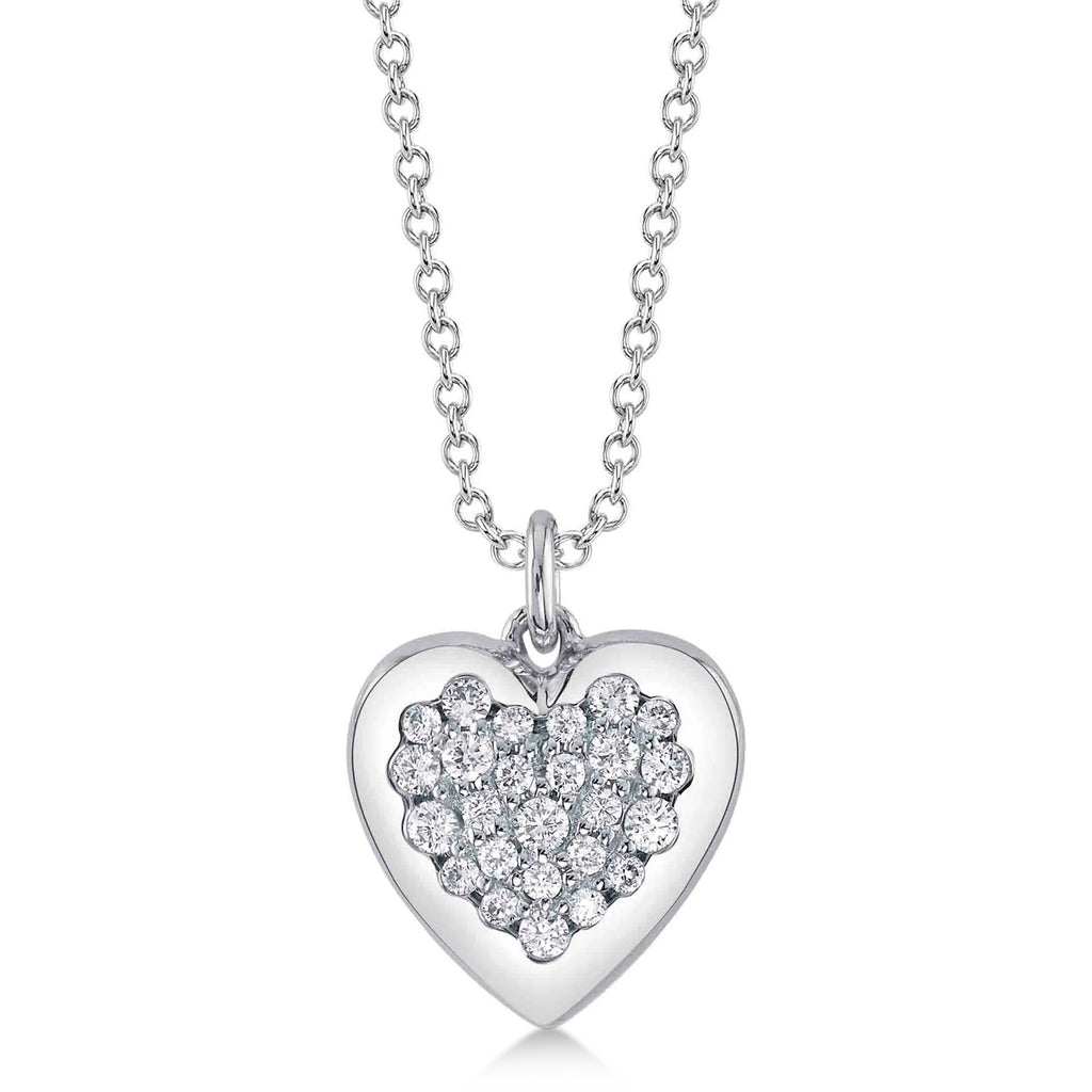 Diamond Heart Pendant Necklace 14K White Gold (0.26ct)