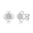 Diamond Clover Stud Earrings 14K White Gold (0.39ct)