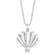 Cultured Pearl Shell Pendant Necklace 14K White Gold (3.5mm)