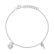 Diamond Pave Heart Lock & Key Bracelet 14K White Gold (0.10ct)