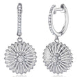 Diamond Daisy Flower Dangling Earrings 14K White Gold (0.20ct)