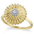 Diamond Daisy Flower Ring 14K Yellow Gold (0.10ct)