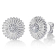Diamond Daisy Flower Stud Earrings 14K White Gold (0.14ct)